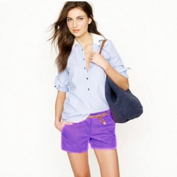10/$25🦋 J. Crew Purple Broken-In Mid Rise Chino Shorts - Size 4 - Picture 2 of 12